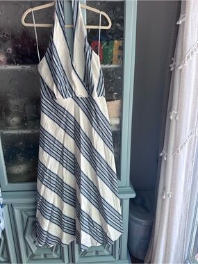 1. State Cream Maxi Dress with Navy Stripes